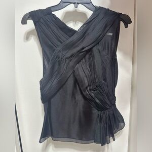 100% Silk Black Women's Top